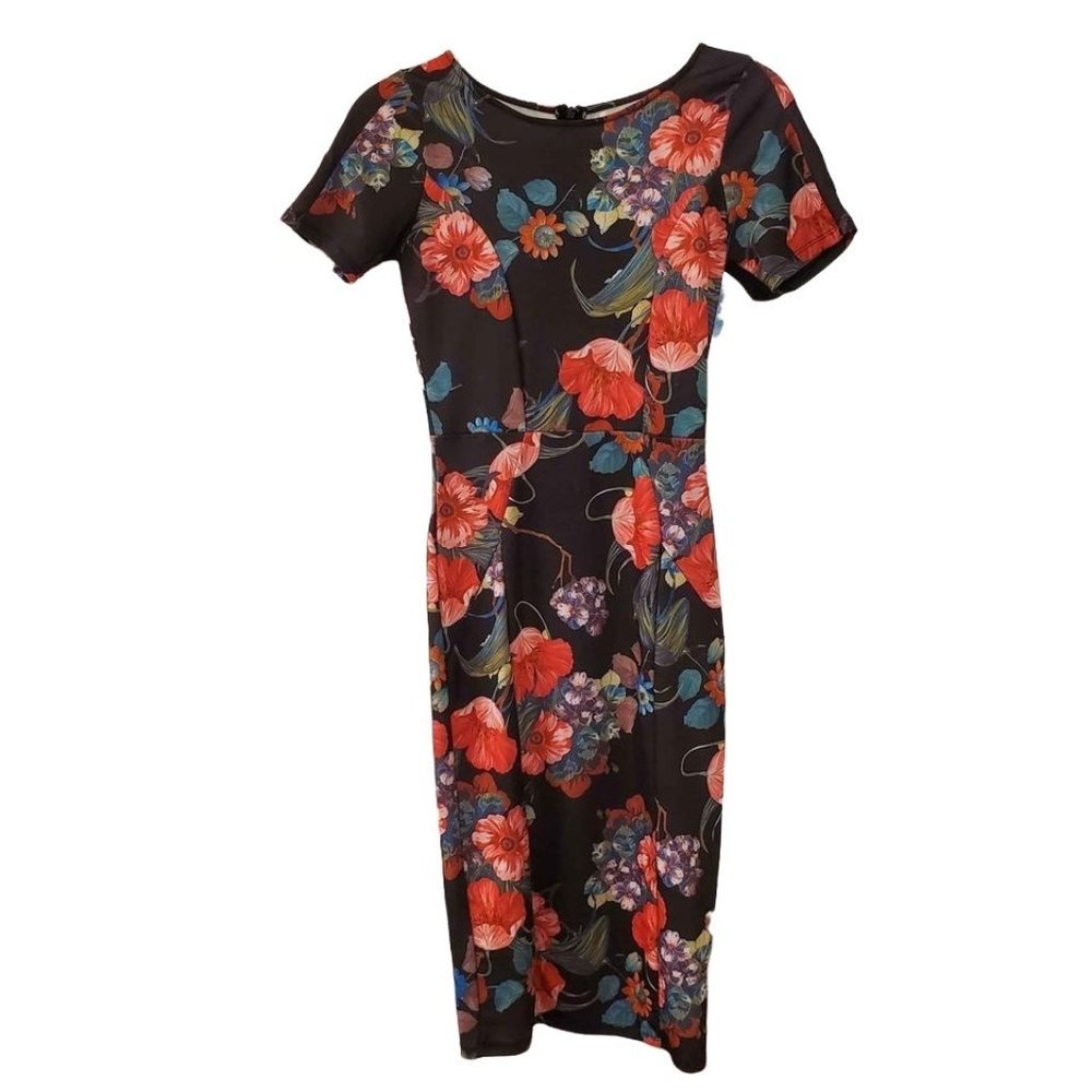 Unique Vintage Floral Pencil Dress